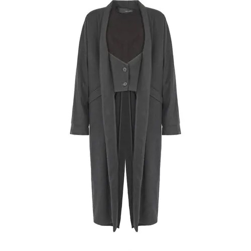 Пальто  Isabel Benenato, силуэт свободный, средней длины, размер 40, черный