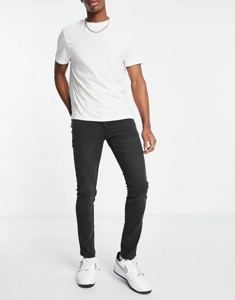 Узкие джинсы выбеленного черного цвета French Connection-Черный