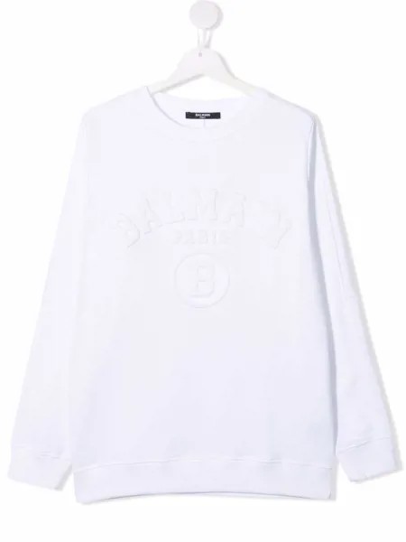 Balmain Kids толстовка с тисненым логотипом