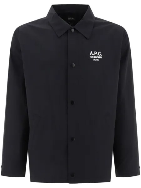A.P.C. куртка-рубашка с вышитым логотипом Regis, черный