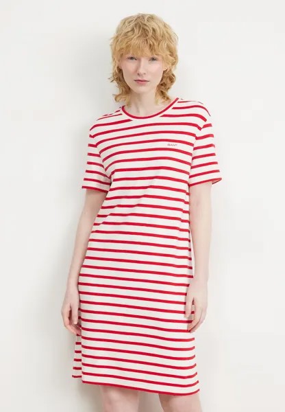 Платье из джерси STRIPED T-SHIRT DRESS GANT, цвет bright red
