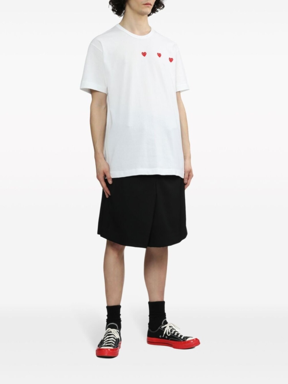 Comme Des Garçons Play футболка Triple Hearts, белый