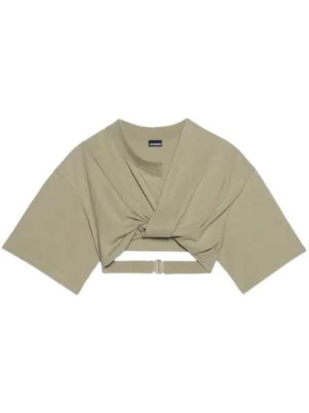 Jacquemus укороченная футболка Le Bahia, зеленый
