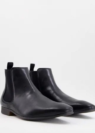 Строгие ботинки челси из искусственной кожи черного цвета Truffle Collection-Черный цвет