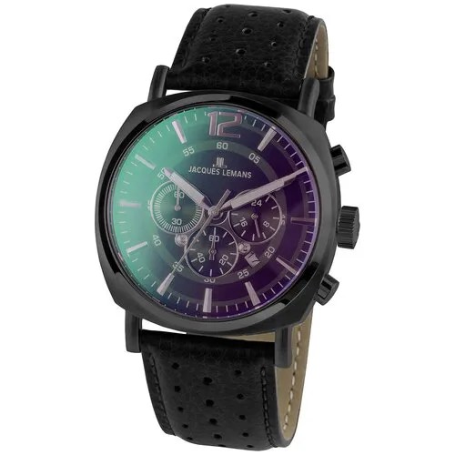 Наручные часы JACQUES LEMANS Lugano, черный, фиолетовый
