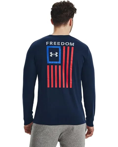 Футболка Under Armour New Freedom Flag Long Sleeve T-Shirt, цвет Academy/Royal