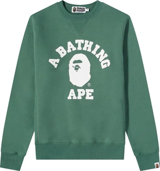 Толстовка BAPE College Crew Sweat 'Green', зеленый