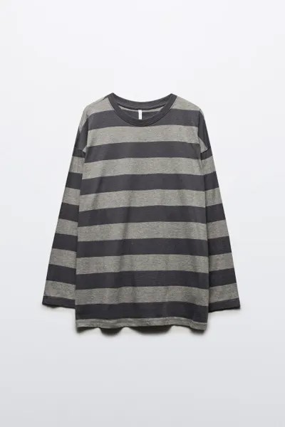 Лонгслив oversize хлопковый в полоску