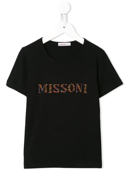 Missoni Kids футболка с декорированным логотипом