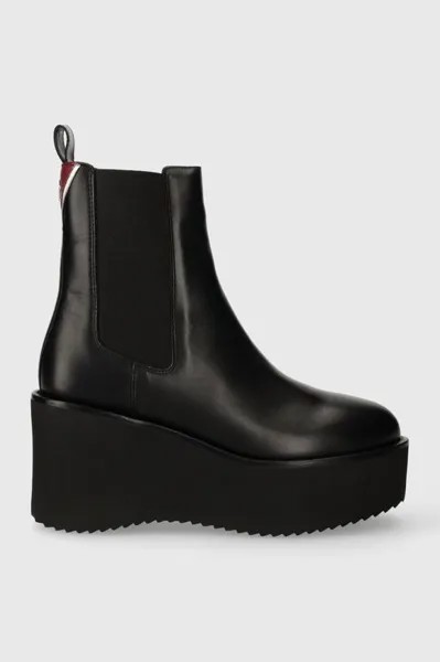 Кожаные ботинки челси ELEVATED WEDGE BOOTIE Tommy Hilfiger, черный