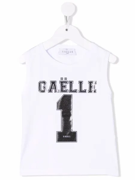 Gaelle Paris Kids logo-print sleeveless T-shirt