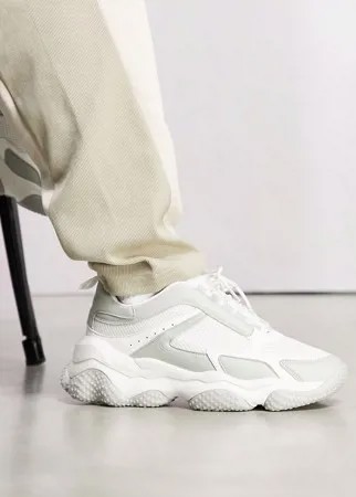Белые сетчатые кроссовки на массивной подошве ASOS DESIGN-Белый