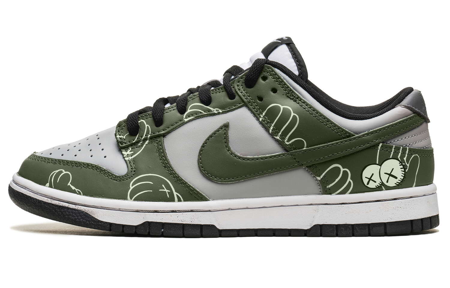 Кроссовки Nike Dunk Skateboarding Shoes Unisex Low-top Grey/white, зеленый