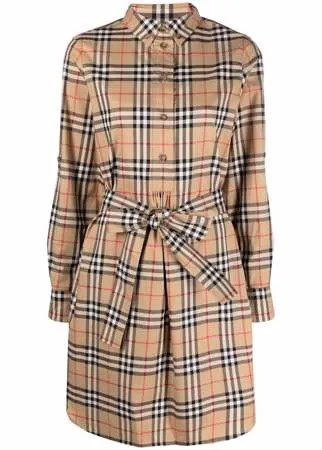 Burberry платье-рубашка в клетку Vintage Check