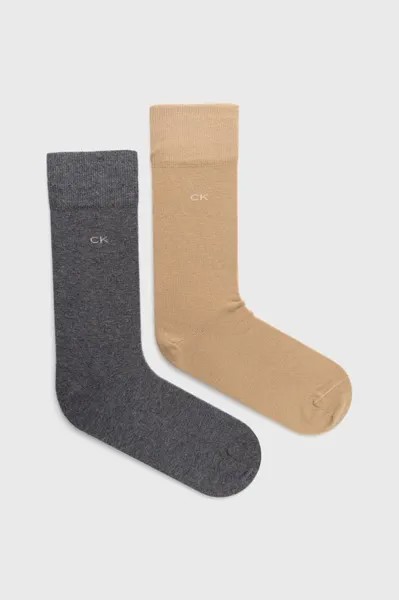 Носки , 2 пары Calvin Klein, бежевый