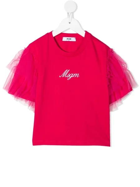 MSGM Kids футболка с короткими рукавами и логотипом
