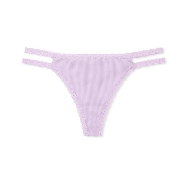 Трусы Victoria's Secret Pink Wink Lace-trim Strappy Thong, сиреневый