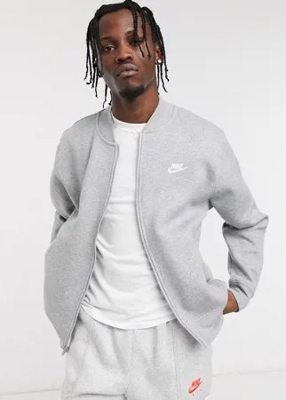 Серый бомбер Nike Club