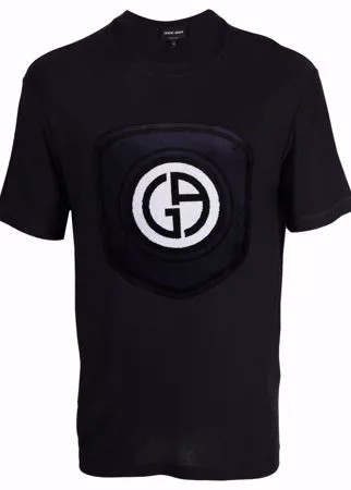 Giorgio Armani футболка с фактурным логотипом