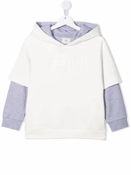 Fendi Kids джемпер с капюшоном и тисненым логотипом