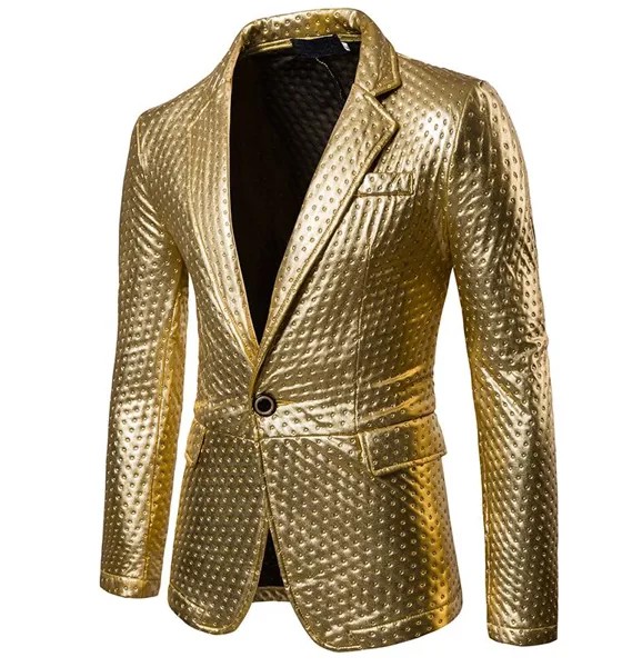 Золотистые и серебристые костюмы с горячей штамповкой, Мужской Блейзер, облегающая Мужская куртка, мужские пальто, мужская куртка, певец, сц...