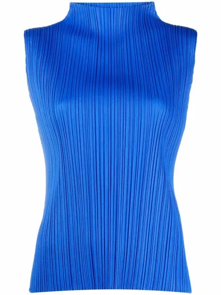 Pleats Please Issey Miyake плиссированная блузка с высоким воротником
