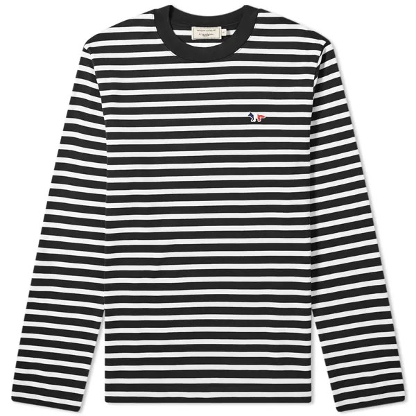 Футболка Maison Kitsuné Long Sleeve Tricolour Fox Stripe Tee