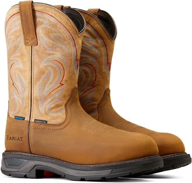 Рабочая обувь водонепроницаемая WorkHog XT Waterproof Carbon Toe Work Boots Ariat, цвет Distressed Brown