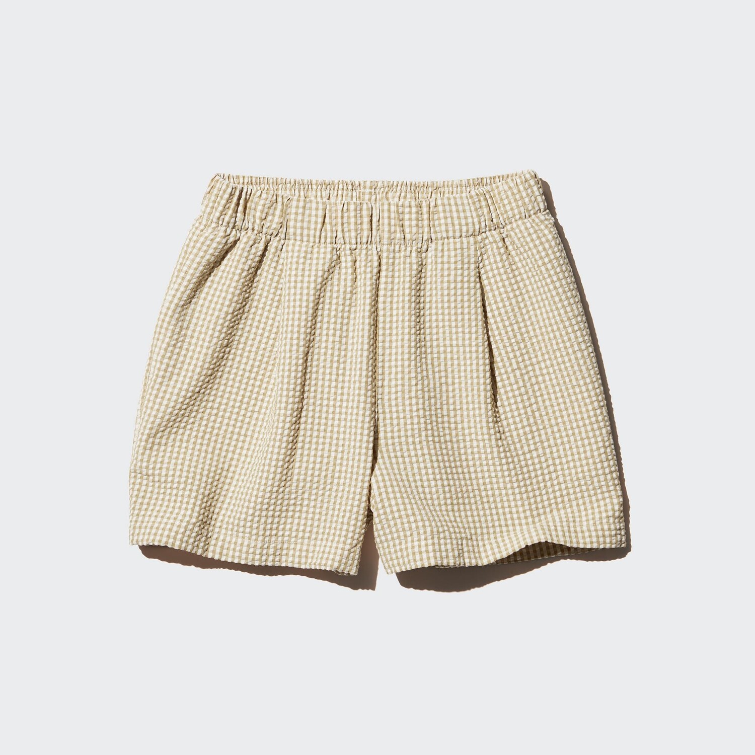Шорты легкие Uniqlo в клетку, бежевый