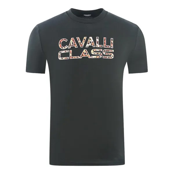Футболка с принтом логотипа Cavalli Class, черный