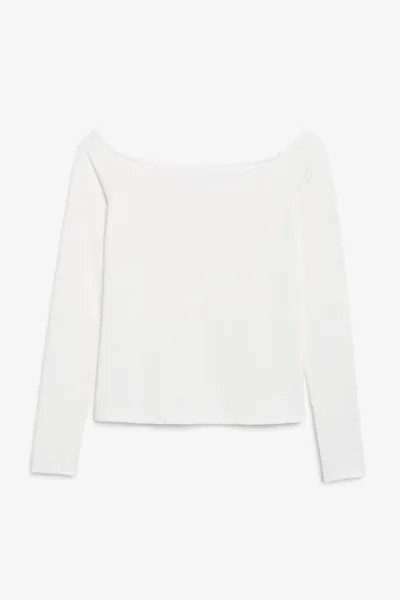 Лонгслив женский Monki 1188101001 белый XS (доставка из-за рубежа)