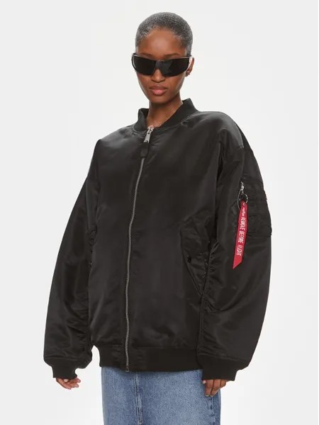 Бомбер стандартного кроя Alpha Industries, черный