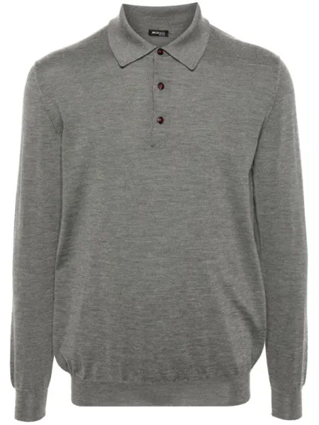 Kiton рубашка поло тонкой вязки, серый