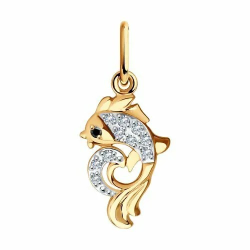 Подвеска GOLD CENTER, красное золото, 585 проба, фианит