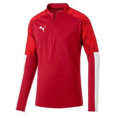 Футболка Puma Cup с длинными рукавами и длинными рукавами на молнии, пуловер на молнии для мальчиков, красные повседневные топы для мальчиков