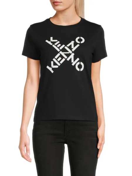 Приталенная футболка с логотипом Kenzo, черный