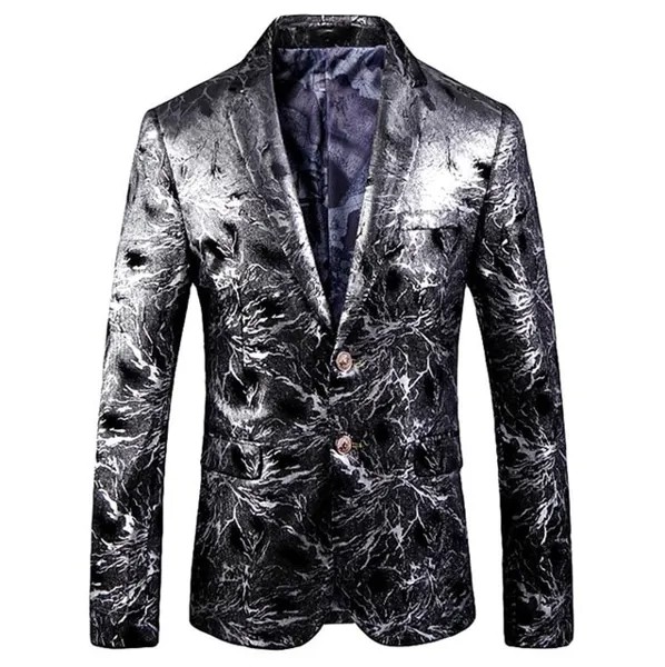 Новинка Осень 2020, Мужской Блейзер, приталенный Серебристый свадебный костюм, куртки для мужчин, высококачественный Блейзер, жакеты, америка...