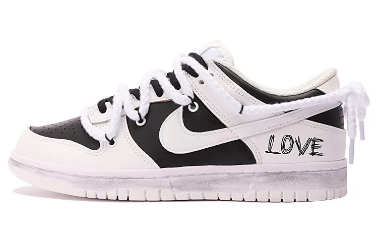 Кроссовки Nike Dunk Skateboarding Shoes Women's Low-top Black/white, черный/белый