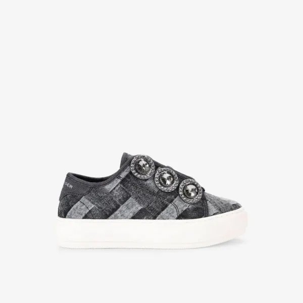 Низкие кроссовки Laney Octavia из денима с драгоценными камнями Kurt Geiger London, черный
