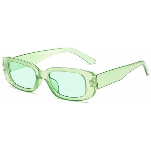 Очки солнцезащитные женские узкие прямоугольные/alvi lovely/очки цветные светло-зеленые/вайфареры/классические новинка 2023/модные/ салатовые линзы