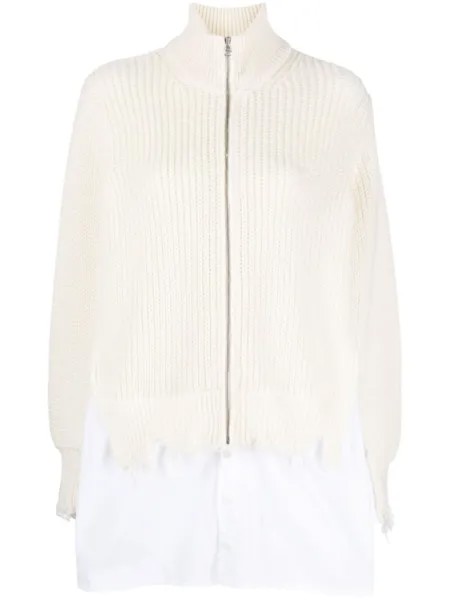 MM6 Maison Margiela джемпер с эффектом потертости, белый