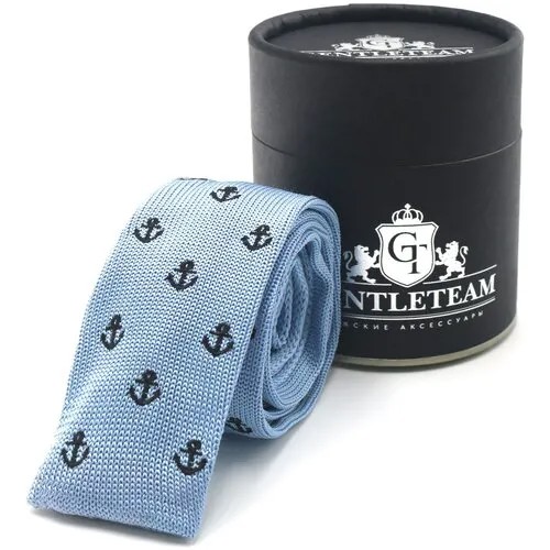 Галстук синий вязаный GENTLETEAM мужской