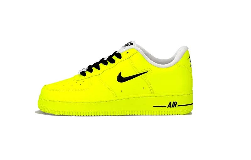 Кроссовки Nike Air Force 1 Skateboarding Shoes Women's Low-top Black, желтый