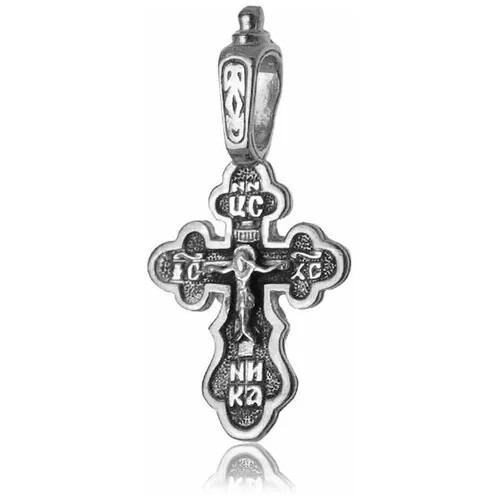 Крестик TOP CRYSTAL, серебро, 925 проба, чернение, размер 2.1 см., серебро