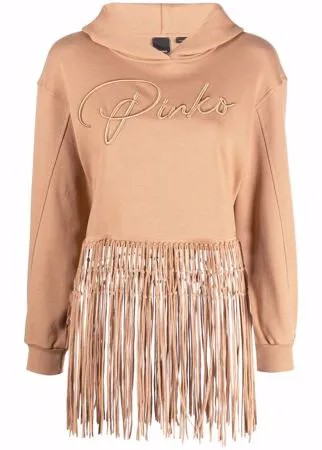 PINKO худи с бахромой и логотипом