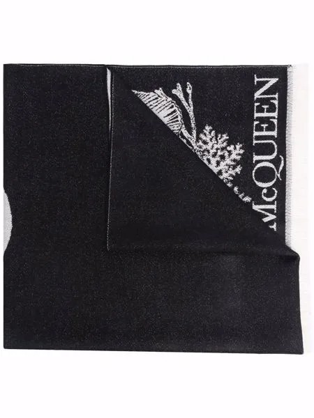 Alexander McQueen шерстяной шарф с жаккардовым логотипом
