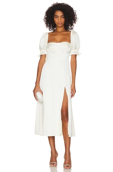Платье миди WeWoreWhat Puff Sleeve, цвет Whisper White