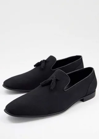Черные лоферы из искусственной замши ASOS DESIGN-Черный цвет