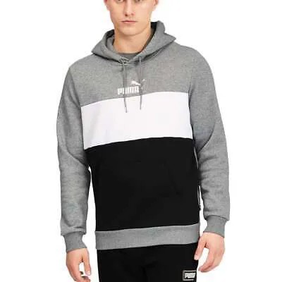 Puma Essentials+ Colorblock Pullover Hoodie Mens Grey Повседневная верхняя одежда 587917-03