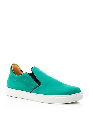 MR HARE Mens Green Llewelyn Round Toe Platform Slip On Leather Sneakers 11